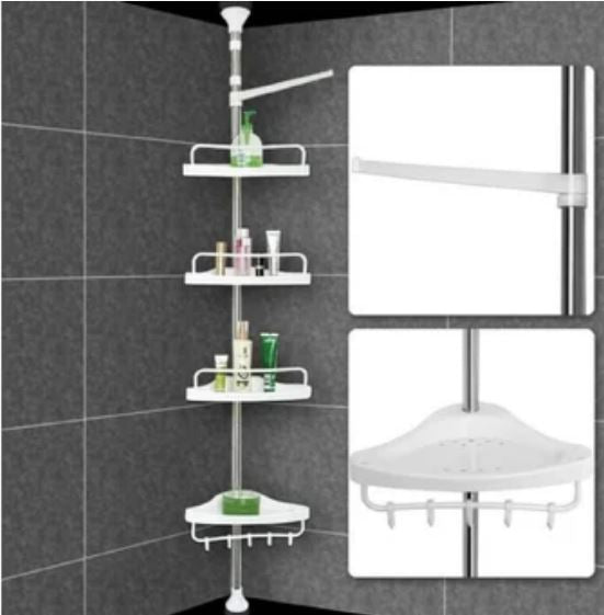 UNIVERSAL Estante de ducha esquinero para baño de 4 pisos ADAPTABLE A LA  ALTURA